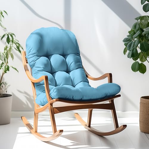 Image of Adirondack Chair Cushion, Rocking Chair Cushion 44x19.4x4 inch, High Back Patio Cushions of Upper and Lower with Ties, Sunscreen and Fade-Resistant (Baltic Sea, 2)