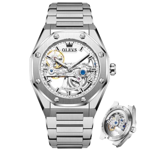 Image of OLEVS Automatic Watch for Men Self Winding Mechanical Luxury Business Stainless Steel Multi Calendar Waterproof Luminous Wrist Watches