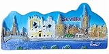 Imán para nevera de Sevilla, España, recuerdo de turismo, decoración 3D, colección artesanal