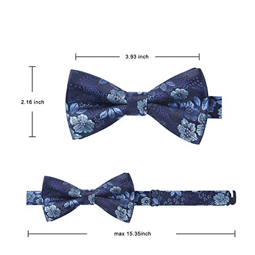 Image of HISDERN Bow Ties for Boys Pre Tied Toddler Bow Tie Adjustable Kids Bowties Clip On Fun Patterned Bowties for Wedding Party