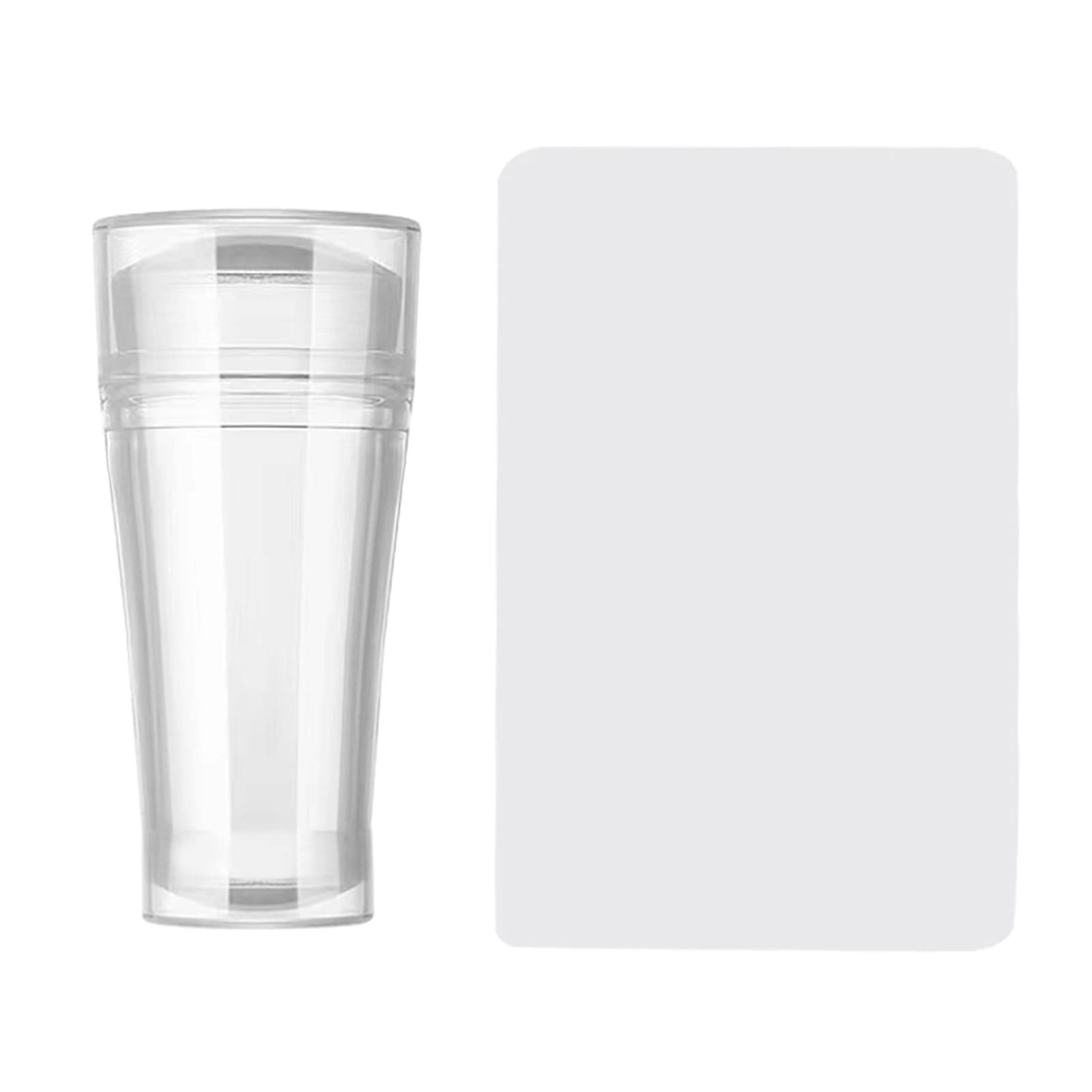 Clear Silicone Jelly Stamper, Double Sided Nail Art Stamper Transparent Nail Stamp Scraper Nail Art Jelly Stamper Manicure Silicone Nail Stamper French Tip with Scraper for Nails Manicure Tools (1)