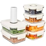 HOLDN’ STORAGE Vacuum Food Storage Containers, Set of 6 Glass Containers Mix &...