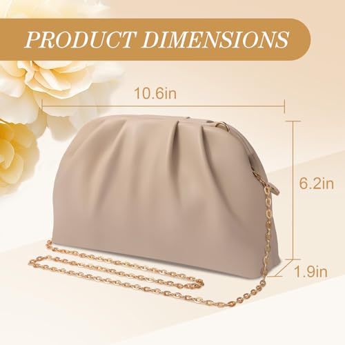 lovyoCoCo Clutch Purse for Women Soft Pleated PU Wedding Clutch, Elegant Evening Bag for Galas, Proms,Cocktail Parties2