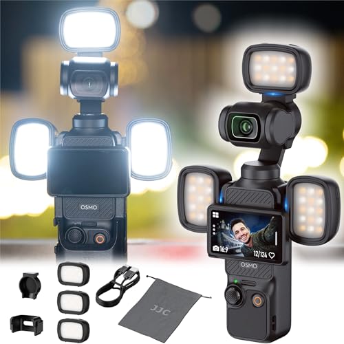 JJC 3Pcs LED Light for DJI Osmo Pocket 3 & Xtra Muse Lightweight Magnetic