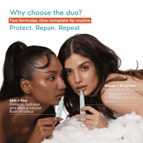 Image of Skinvest Melts SPF + Tint Lip Balm Gloss & Repair + Brighten Overnight Lip Mask Duo | SPF 30 PA++++ Peptides, PDRN, Ceramide & Hyaluronic Acid | 24H Lip Care System | 10ml + 10ml