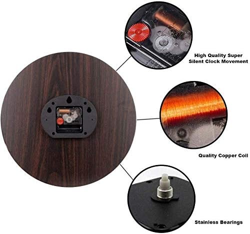 Miniatura 4 de Reloj de pared azul con diseño de animales de la selva para dormitorio, cuarto de bebé, redondo, silencioso, de madera, arte para niños, niñas,