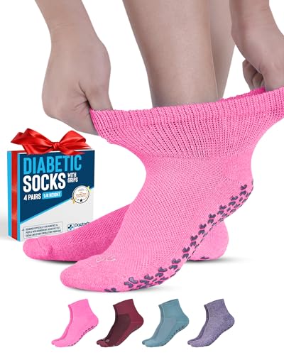 Doctor's Select Diabetic Socks with Grips - 4 Pair |