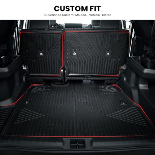 Image of LASFIT Cargo Mat for Toyota 4Runner 2025-2026 (Only Fit 5-Seats & Gas) | All Weather Custom Fit Anti-Slip Pet Friendly Easy Clean TPE Trunk & Backrest Mats for 6th Gen 4Runner, Black