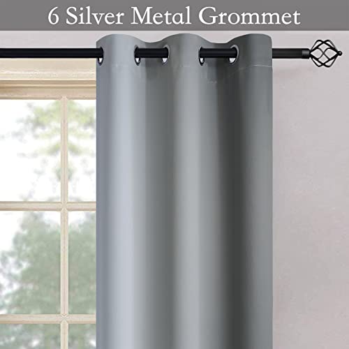 Image of SimpleHome Ombre Grey to Grey White Curtains for Living Room 42Wx36L | Room Darkening Curtains for Bedroom,Gradient Light Blocking Curtain,Thermal Insulated Grommet Window Drapes,2 Panels,36 Inch