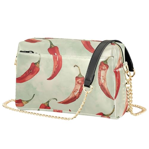 Chili Peppers Crossbody Bag for Women,Leather Crossbody Purses Shoulder Handbags with Zip Pockets for Travel, Shopping, Work2