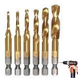 Bohrer Gewindebohrer Set - Entgratbohrer mit Sechskantschaft | Zum Entgraten Bohren Gewindeschneiden...