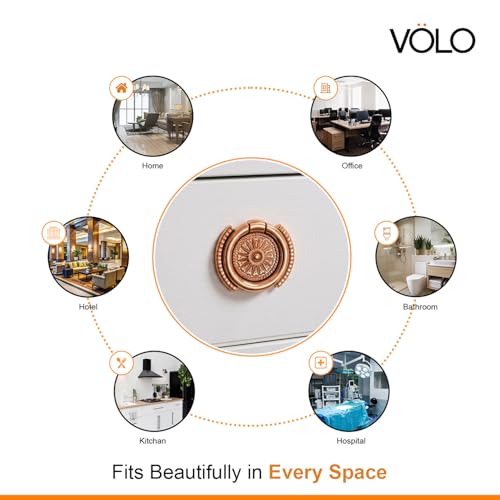 Image of VOLO 2 Pieces Cabinet Knob /Kadi | Pull Knobs for Drawers, Wardrobes & Cupboards | Ideal for Kitchen & Home | (Kadi-19) | (Rose Gold, 2 Pieces)