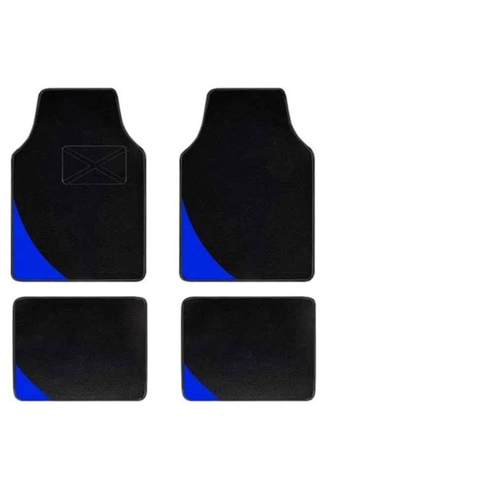 Generico Set tappetini Auto Tappetini per Auto Tappeto Universale Set Completo Accessori Tapis De sol Voiture Alfombrillas para Autos Rilievi del Piede dell'automobile Tappeto tappetti Auto(Blue 2)