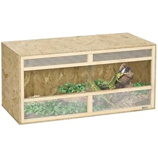 PawHut terrarium OSB 100 x 47 x 47 cm, portes coulissantes