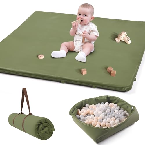 Image of Hikiddy Baby Floor Play Mat : 2-in-1 Padded Foam Play Mat for Playpen & Ball Pit for Infants and Toddlers