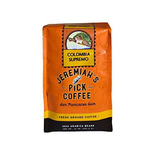 Jeremiah's Pick Coffee Colombia Supremo Ground Coffee, 10-Ounce Bags (Pack of 3)