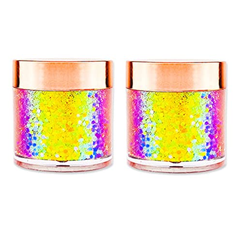 GL-Turelifes Chameleon Body Glitter Gel Set Chameleon Fard à Paupières Sparkling Chunky Glitter pour les yeux, le visage et le corps Festival Glitter Cosmetic Séchage rapide et durable (#1) Cover