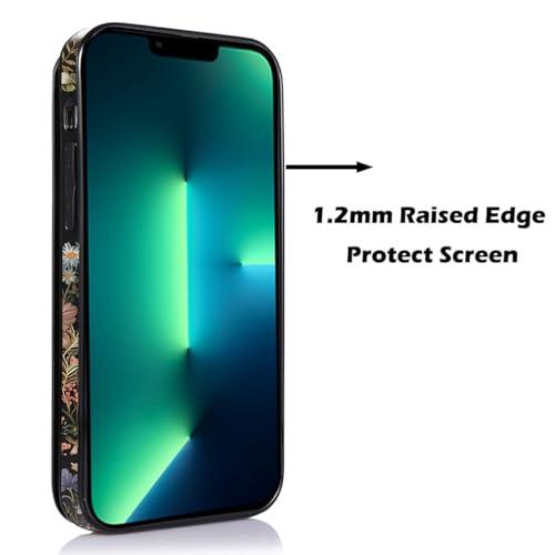 Image of uCOLOR Compatible with iPhone 13 Pro Max 6.7 inch Wallet Case with Card Holder Slot Folio Flip PU Leather Kickstand Double Magnetic Clasp and RFID Blocking Design Cover 13PM 6.7 Inch (Wild Garden)