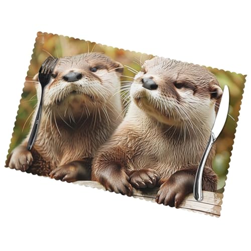 Set de table loutre mignon 45 x 30 cm pour table à manger