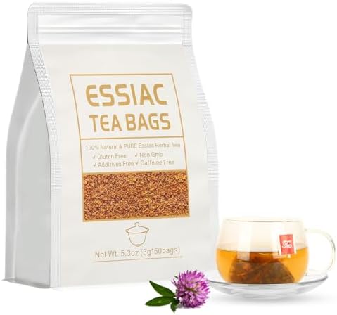Essiac Tea Bags, 5.3 oz 3g X 50 Bags Herbal Tea blend, 50 Count Tea Bags, Caffeine-Free