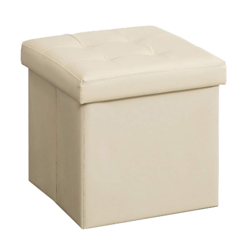 Tabouret de rangement 120kg max en cuir pliable pour le salon