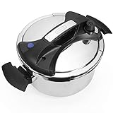 Barton Pressure Cooker Stovetop Turbo 8 Quart with Easy-Lock Lid 18/8-Stainless Steel 8QT, Recipe Book Fast Cooking Stove