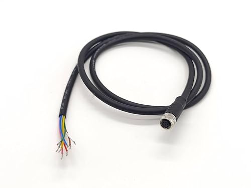 Miniatura 4 de M8 Conector hembra recto cable de un solo extremo longitud de 3.3 ft (código 8 pines)