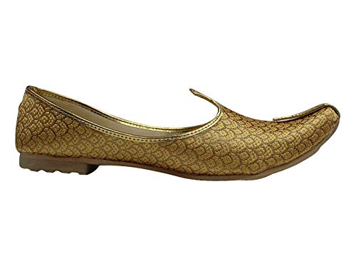 Stop n Style Mens Gold Antique Wedding Shoes Formal Handmade Jooti Ethnic Jutti Mojari4