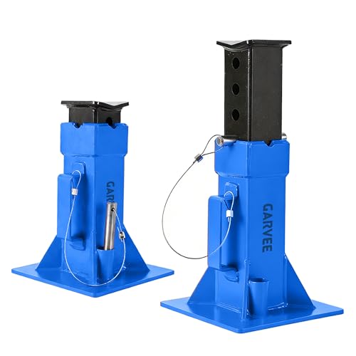 Garvee Heavy-Duty 22 Ton Jack Stands 2 Pack Pin Type Supports with Quick-Lock for Trucks RVs & Trailers 13-19.68 Inch Adjustable Height Professional Automotive Garage Equipment Blue