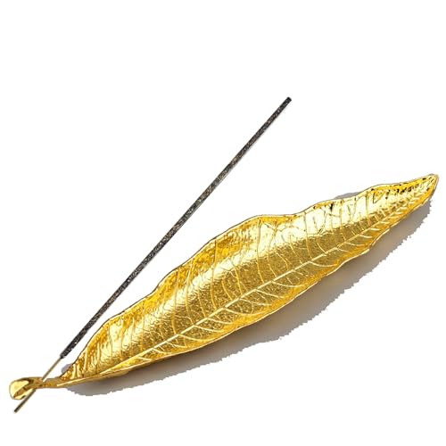 AMASSIVEROCK Incense Holder Leaf Incense Burner Holders for Sticks Ash Catcher Incense Cones Yoga Spa Meditation Home Office Decor Aromatherapy Fragrance Gift Easy Clean
