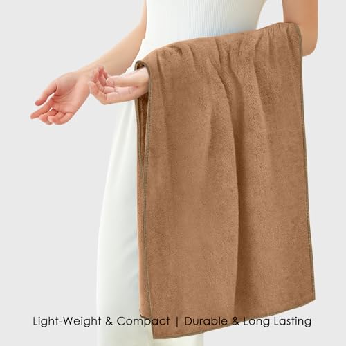 Image of HOUSSE Premium Microfiber Bath Towel - Extra Large 75x150cm Quick Dry Towels for Women Men & Kids | Super Soft Plush 550 GSM | Ultra Absorbent for Home Swimming Sports & Travel | (Tanzine)