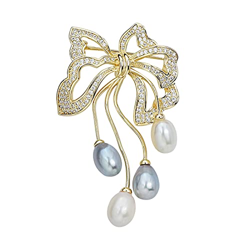 Image of Elegant Love Bow Brooch Micro Pave Cubic Zirconia Bowknot Wedding Bride Mother Brooch Pin Ribbon Shape Jewelry Brooch Breastpin