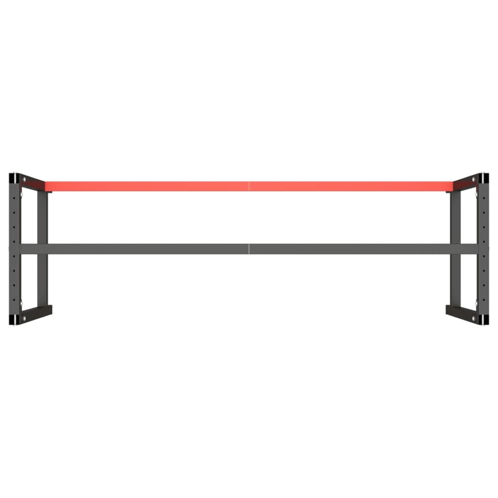 Telaio Banco da Lavoro Nero e Rosso Opaco 180x57x79 cm Metallo