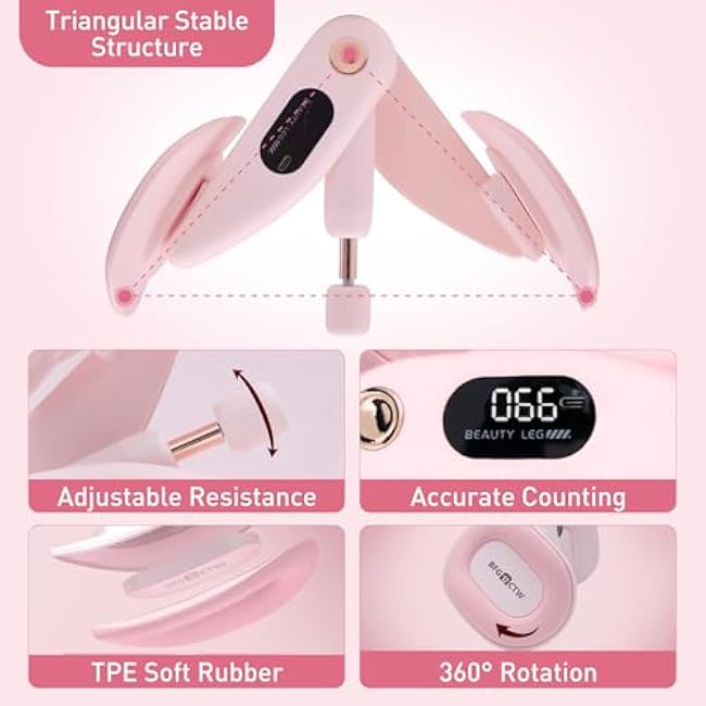 Inner Thigh Exerciser for Women,Kegel Exerciser(Adjustable Resistance),Pelvic Floor Muscle Trainer,Thigh Exercise Equipment,kegel Exercise with Resistance Band,Slim Thighs,Shape Back & Lift HIPS