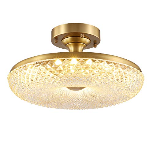 Lámpara De Techo De Cobre,Luces De Techo De Cristal,FY Candelabro De Vela Clásico Es Perfecto Para Un Salón,Sala De Estar, Sala De Estar, Comedor Para Casa De Campo, Restaurante, Salón o Teatro.