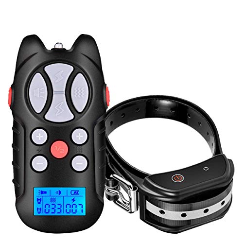 TRONMA Collier Dressage Chien, 1000 Mètres Collier d'entraînement à Distance avec Niveaux de Chocs et Vibrations, Modes de Lumière, Rechargeables et 100% Imperméables Cover