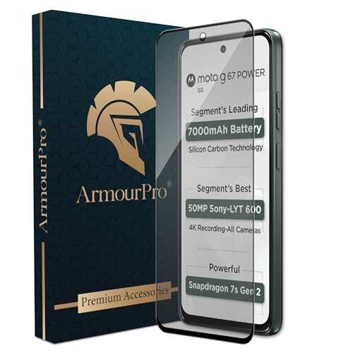 Image of ArmourPro Anti Glare Matte Tempered Glass for Motorola G67 Power /Motorola G57 Power - Anti Fingerprint Screen Protector, 9H Scratch Resistant, Smooth Touch, Edge-to-Edge Full Coverage