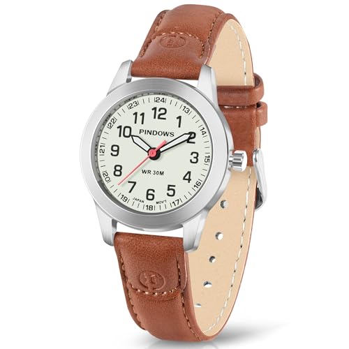 Imagen de Relojes para Mujer Relojes Analógicos de Cuarzo Mini Reloj de Vestir Mujer Resistente al Agua Correa de Cuero Estilo Clásico Elegante Reloj de Pulsera