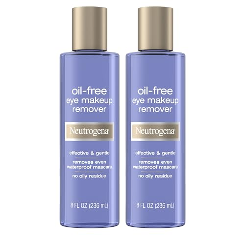 Neutrogena Gentle Oil-Free Eye Makeup Remover & Cleanser, Non-Greasy Makeup Remover, Removes Waterproof Mascara, Ophthalmologist-Tested, Twin Pack, 2 x 8.0 fl. oz