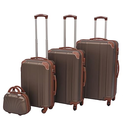 Four Piece Hardcase Trolley Set Coffee Luggage,Bags,Suitcases Brown 11,7 LBS