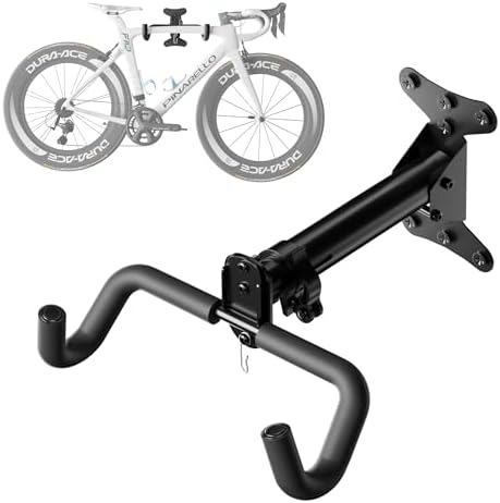 Bike Wall Mount Hanger - Adjustable Horizontal Bicycle Storage Rack for Garage and Home - Metal Hook Holder for Road, Mountain, and Hybrid Bikes