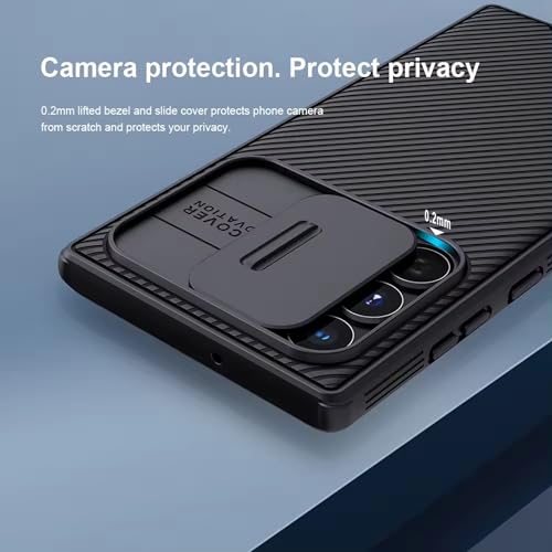 Image of iFAST Premium Back Cover Case Compatible with Galaxy S24 Ultra Soft Shokproof TPU and Hard Polycarbonate (PC) (Slider | Black)