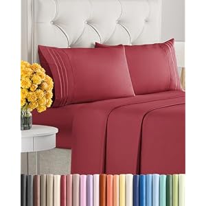 Full Size 4 Piece Sheet Set - Ultra Soft & Cooling Bed Sheets - Fits 8 Inch to 16 inch Mattress - Wrinkle & Fade Free with Deep Pockets - Easy-Fit, Breathable & Comfy - Hotel Luxury Bedding