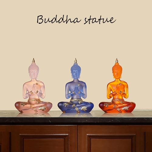 Estatua de Buda de Resina Cristal 7" Decoración Interior miniatura 4
