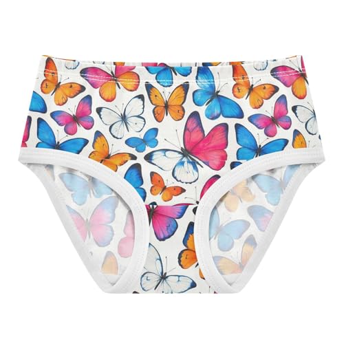 Joisal Designer Toddler Underwear Floral 2t Cotton Girl Panties Cute Colorful Vibrant Butterflies White Briefs Undies Kids