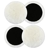4 Piezas Almohadillas de Pulido 125mm de Lana de Cordero, Disco de Pulir con Velcro para Pulidora Taladro Lijadora Orbital, Accesorio de Pulido Compatible con Bosch