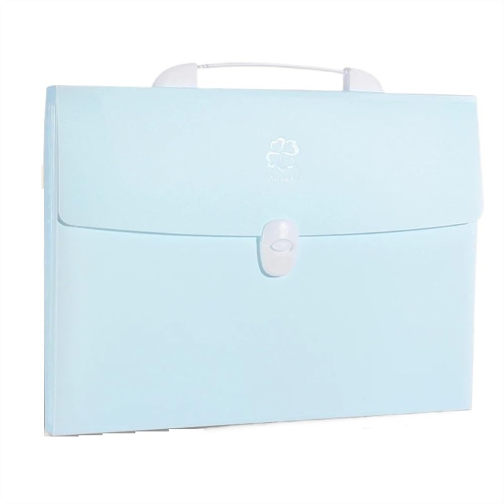 Schnellhefter 13 Fächer im A4-Format, erweiterbare Brieftasche, Aktenordner, Papierdokumentenaufbewahrung, Orgeltaschenhalter, Büro, Schule, Organizer Fächermappe(Blue)