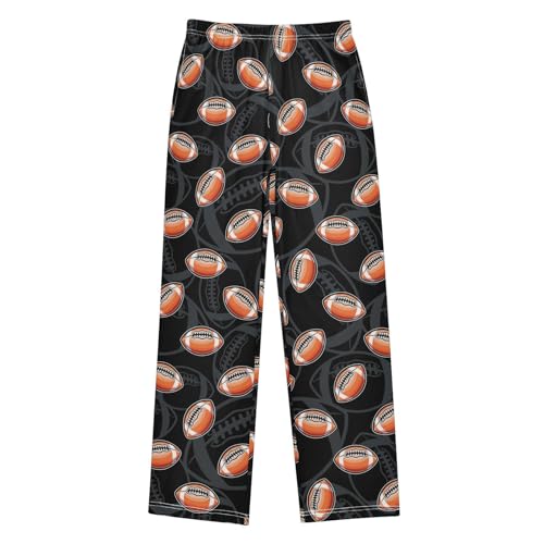 CaTaKu Boys American Football Rugby Balls Pants for Boys Girls Wide Leg Sweatpants Kids Long Bottoms with Pockets Size 6-14Y
