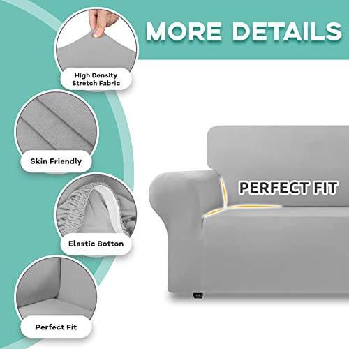 Cwk Stretch Couch Covers For 2 Cushion Couch Sofa Spandex Non-Slip Soft Couch Sofa Cover Slipcovers,Furniture Protector With Non Skid Foam And Elastic Bottom For Kids,Dogs thumb #3
