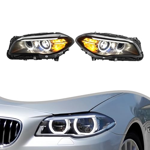 Sootvp Xenon Headlights Assemblies Fit for 2014 2015 2016 2017BMW 5-Series F10/F18 Front Headlights Headlamps Replacement Left Driver Side & Passenger Side